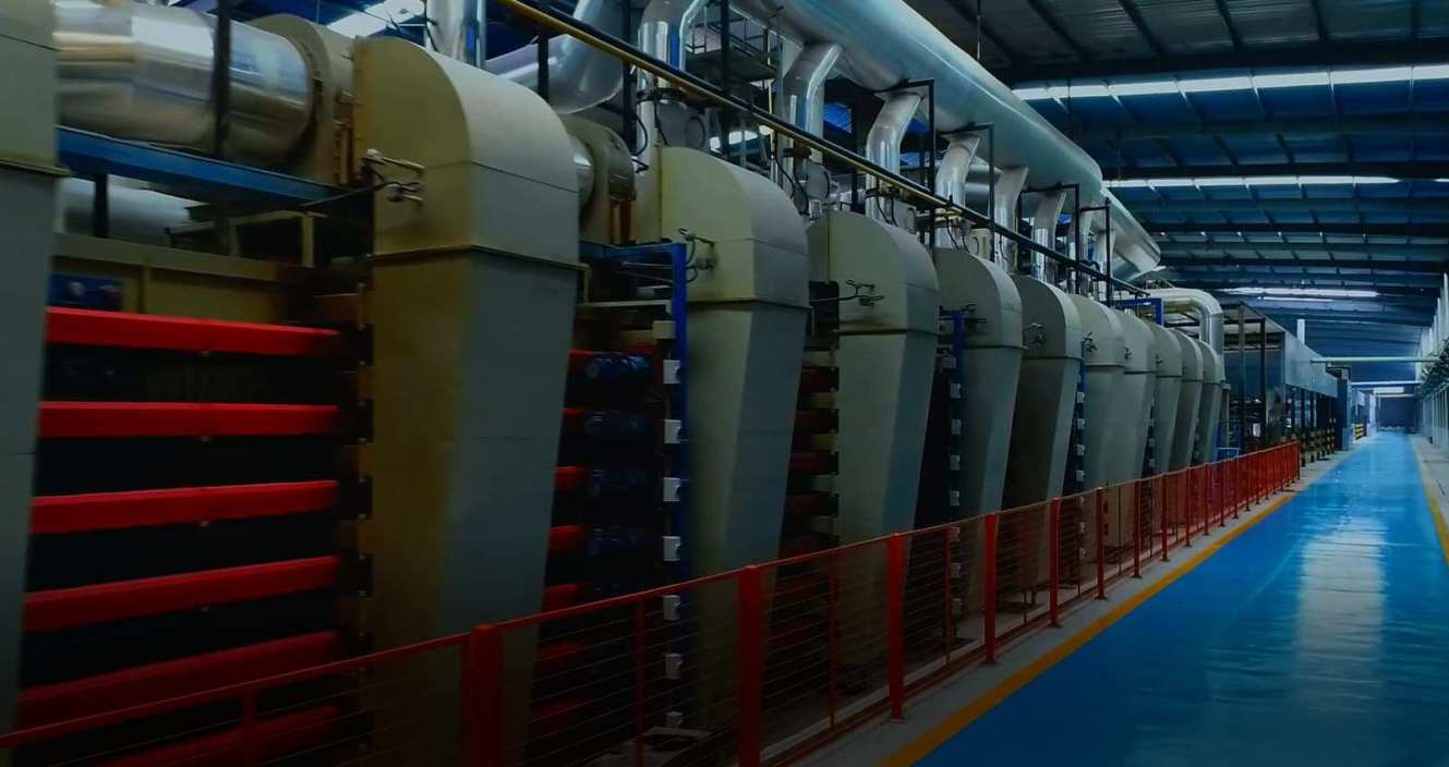 Seven-tier drying chamber for sintered-stone slabs